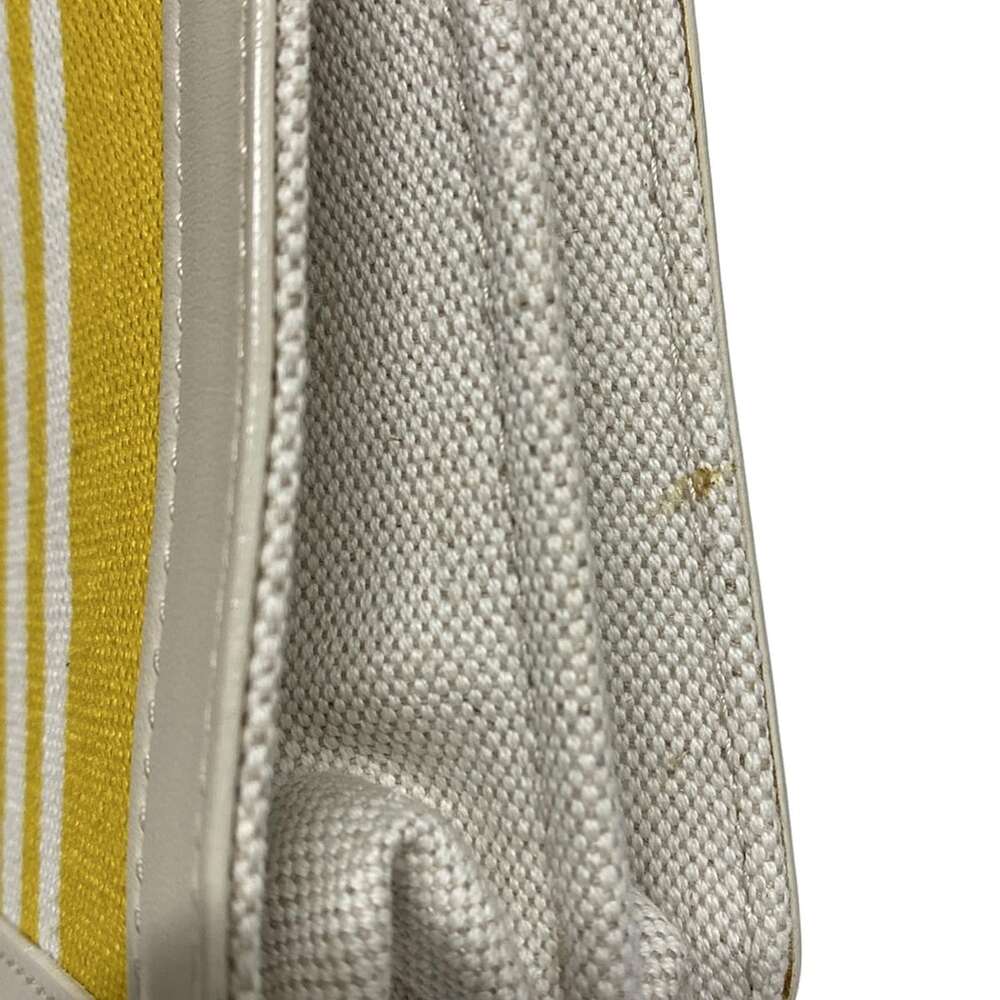 Balenciaga Navy Pochette Shoulder Bag 339937 Yellow Cream Canvas Leather - Picture 13 of 15